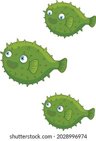 Blowfish cartoon vector art and illustration