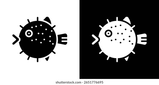 Blowfish icon of a flat style vector