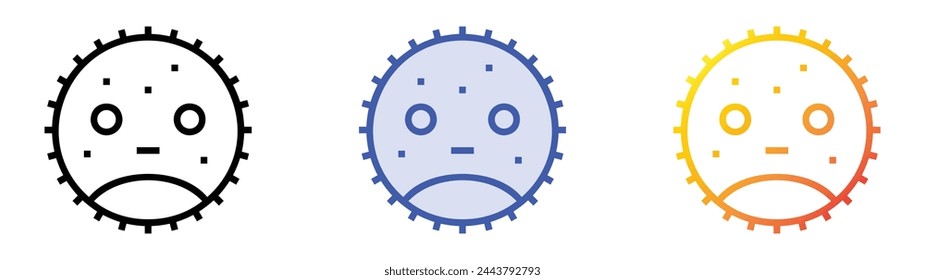 blowfish icon. Linear, Blue Fill and Gradient Style Design Isolated On White Background