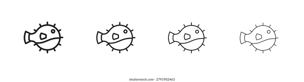 Blowfish icon. stroke line concept