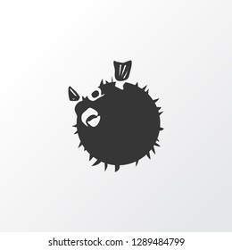 Blowfish icon symbol. Premium quality isolated globefish element in trendy style.