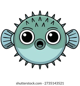 Blowfish ocean creature vector design isolated vector illustration on white background