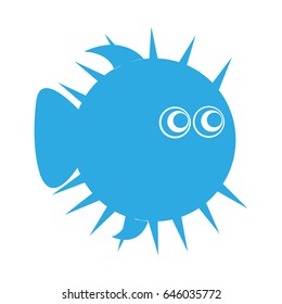 blowfish silhouette isolated icon
