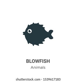 Blowfish vector icon on white background. Flat vector blowfish icon symbol sign from modern animals collection for mobile concept and web apps design.