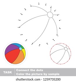 Blowing Air Ball. Dot to dot educational game for kids.