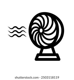 Blowing air circulator icon. Vector.