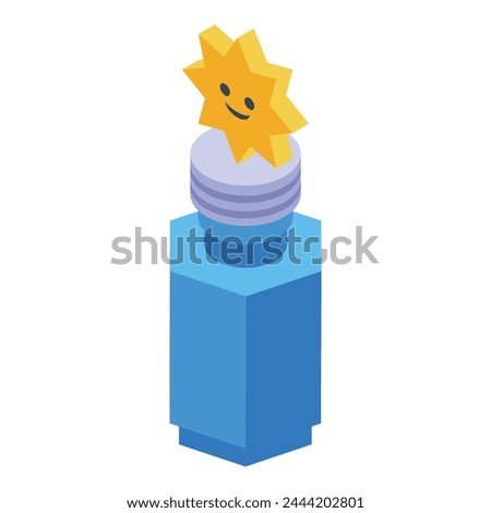 Blowing bubbles pot icon isometric vector. Soap bubble. Kid blow