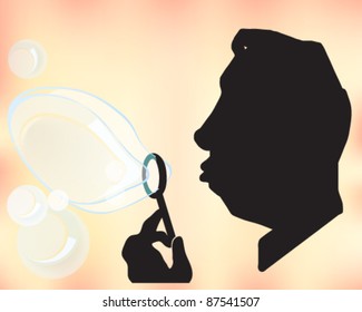 Blowing bubbles scene