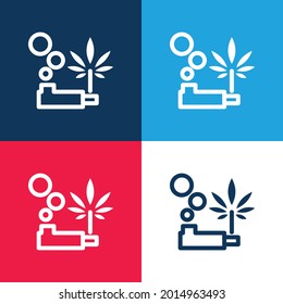 Blasen Blasen Spielzeug blau und rot vier Farben minimale Icon Set