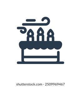 Blowing Candle for Birthday Party Vector Icon