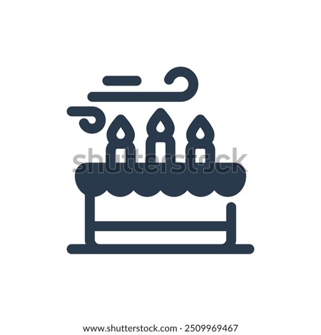 Blowing Candle for Birthday Party Vector Icon