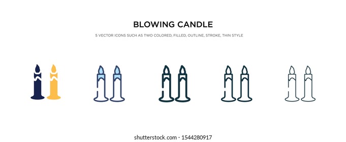 blowing candle icon in different style vector illustration. two colored and black blowing candle vector icons designed in filled, outline, line and stroke style can be used for web, mobile, ui