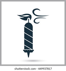 Blowing candle icon on the background