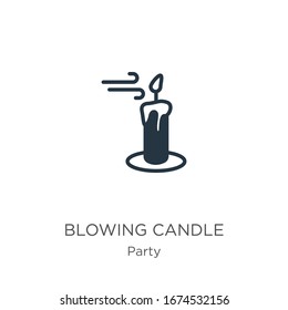 Blowing candle icon vector. Trendy flat blowing candle icon from party collection isolated on white background. Vector illustration can be used for web and mobile graphic design, logo, eps10