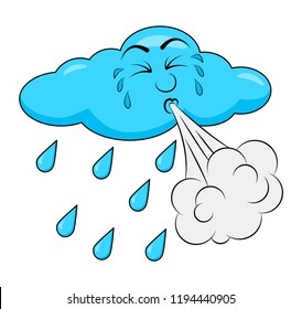 Blowing Cloud Cartoon Design Isolated On Stock Vector (Royalty Free ...