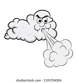 blowing cloud cartoon design isolated on white background