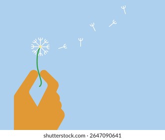 Blowing dandelion peace soft flower illustration