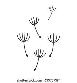 Blowing Dandelions isolated vector illustration