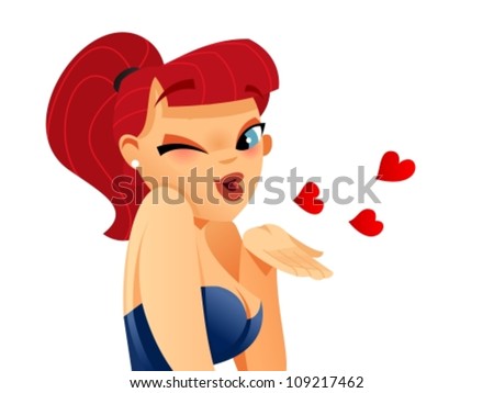 Blowing a kiss