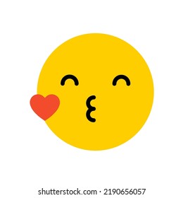 Blowing a kiss emoji face. Icon emoticon vector flat illustration. svg