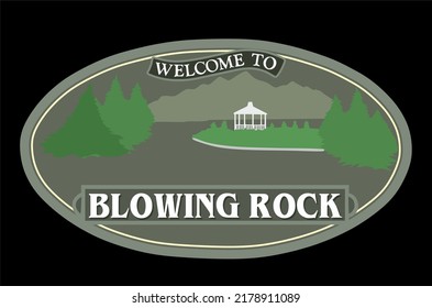 Blowing Rock North Carolina With Black Background 