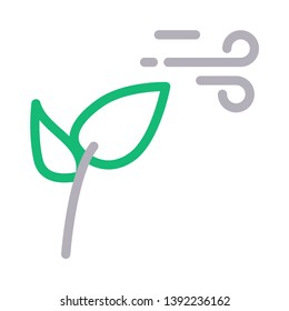 blowing vector color line icon