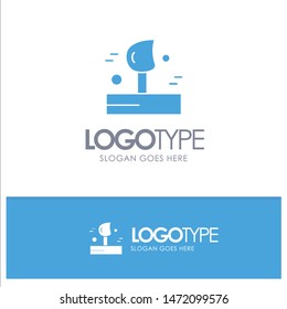 Blowing, Weather, Wind, Winter Blue Solid Logo with place for tagline