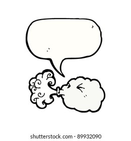 blowing white cloud cartoon character