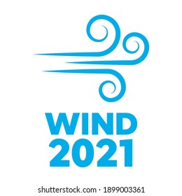 Blowing wind with flying leaves icon. Air icons vector set 