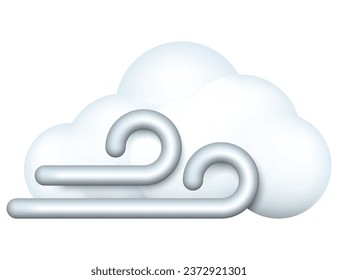 Blowing wind. Gusting wind and cloud icon. Vector illustration. Eps 10.