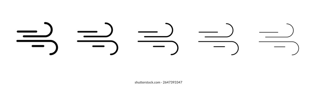 soprando ícone de vento plana ilustração definir logotipo