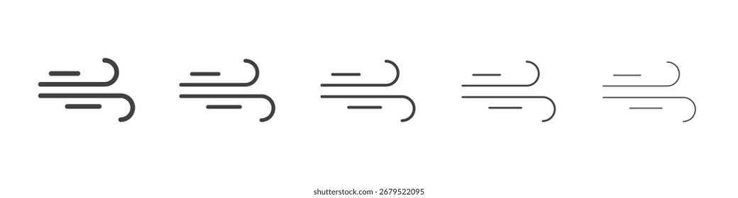 Ícone de vento soprando Símbolo de ilustração de gráficos de linha