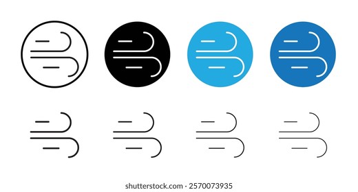 Blowing wind icon Outline vector for web ui