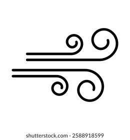 Blowing wind icon Outline vector symbol sign