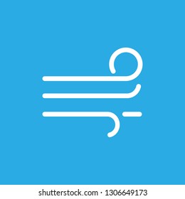 Blowing wind icon. Vector illustration, flat design.