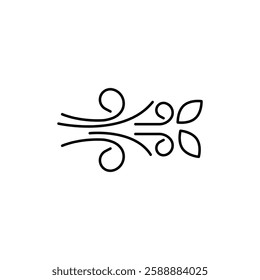 Blowing wind icon Vector logo set flat