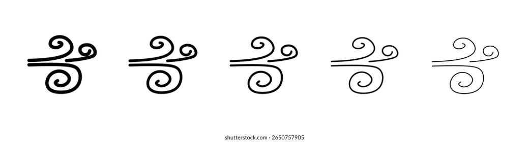 soprando ícone de vento vetor fino contorno estilo sinal