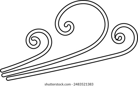 Blowing wind line icon. Windy weather symbol. Windy blow outline collection.