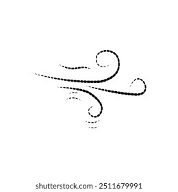 Ícone de linha de vento soprando. Símbolo do tempo ventoso. Sopro ventoso, Vento ícone modelo de design moderno, AVC editável. Vetor, movimento do vento, sopro de ar, elemento de redemoinho. movimento do ar, arte do fluxo de fumaça, linha abstrata.