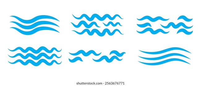 Blowing wind line icon. Windy weather symbol. Windy blow outline collection.