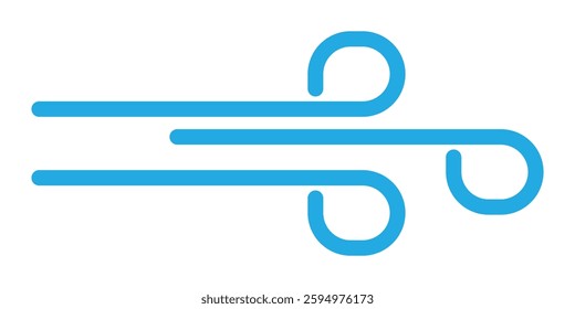 Blowing wind line icon. Windy weather symbol. Windy blow outline collection. Windy blow, Wind icon trendy design template, Editable stroke. Vector, wind motion, air blow, swirl element. air motion 999