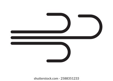 Blowing wind linear logo mark in black and white