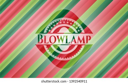 Blowlamp christmas colors style emblem. Vector Illustration. Detailed.