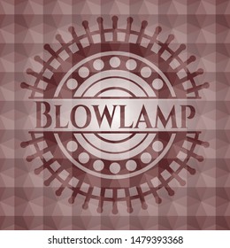 Blowlamp red emblem with geometric pattern. Seamless.