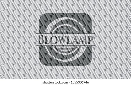 Blowlamp silver badge. Scales pattern. Vector Illustration. Detailed.