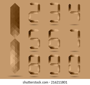 Blown Mosaic numbers set modern style.Vector illustration. 