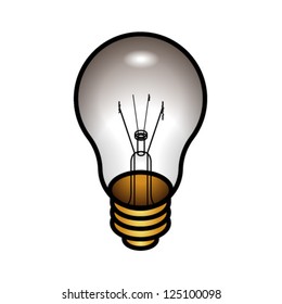 A blown traditional incandescent light bulb.