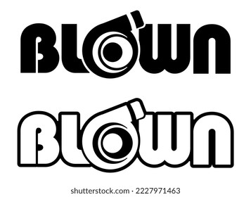 Texto BLOWN TURBO Logo Vector Car Decal Sticker, logotipo deportivo de símbolo.