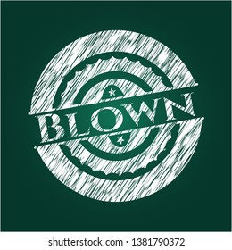 Blown written on a blackboard. Vector Illustration. Detailed.