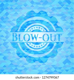 Blow-out light blue mosaic emblem